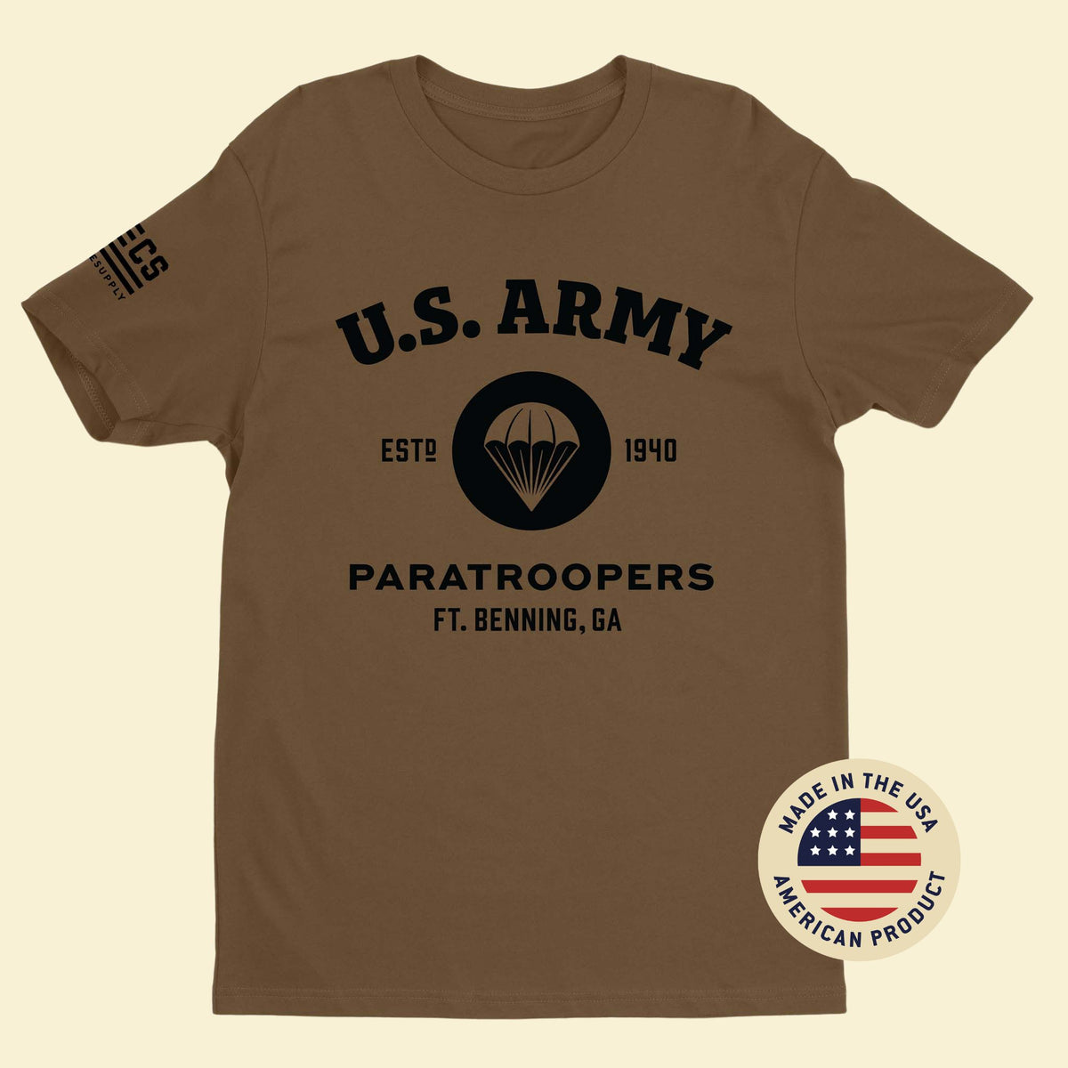 Airborne Coyote Brown PT Shirt | USA-Made | Vet-Owned – CIVVIESUPPLY